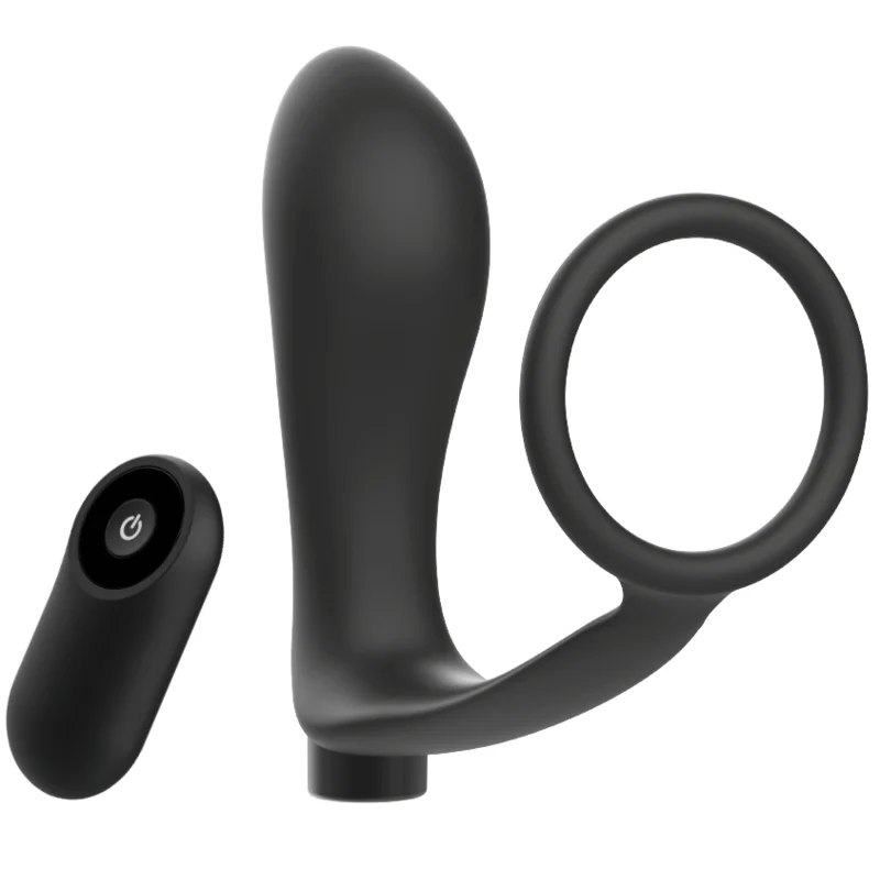 ADDICTED TOYS - ANEL DE PÊNIS COM CONTROLE REMOTO PLUG ANAL PRETO RECARREGVEL - Image 2