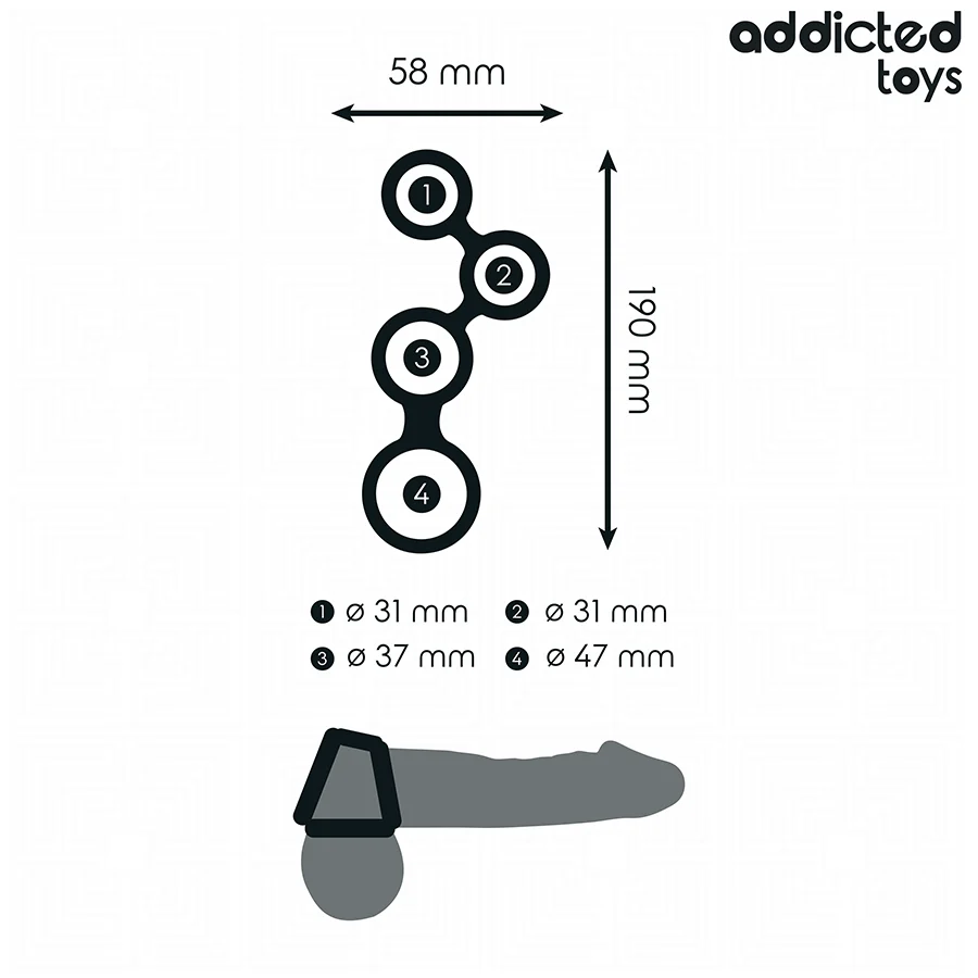 ADDICTED TOYS - ANEL PARA PÊNIS COM DIVISORES PARA TESTÍCULOS - Image 4