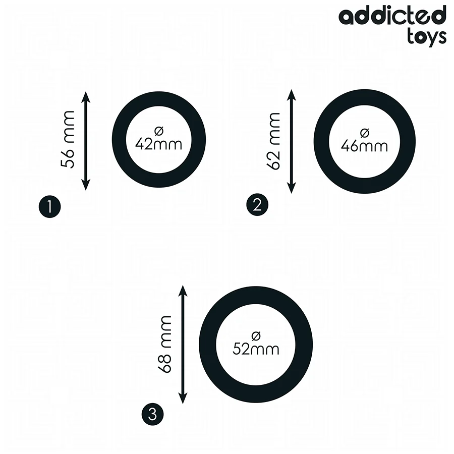 ADDICTED TOYS - CONJUNTO DE ANÉIS PLANOS DE SILICONE - Image 4
