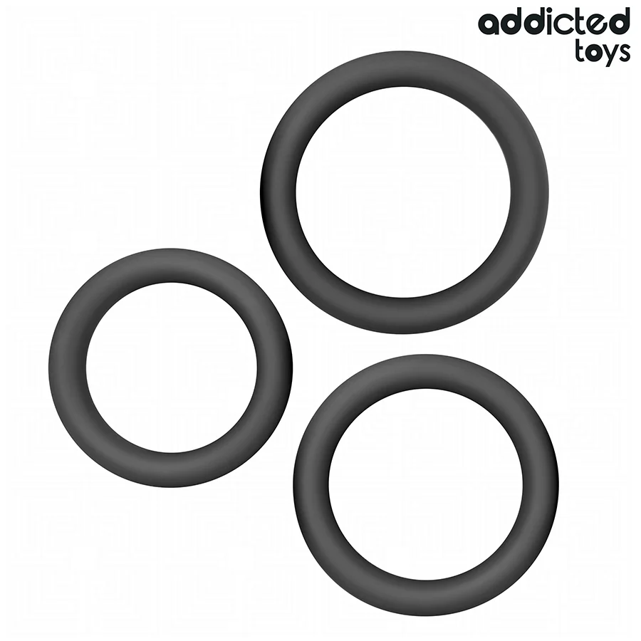 ADDICTED TOYS - CONJUNTO DE ANÉIS PLANOS DE SILICONE - Image 5