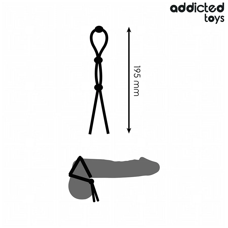 ADDICTED TOYS - CORDA DE SILICONE PARA O PÊNIS DE TRIPLO LOOP - Image 4