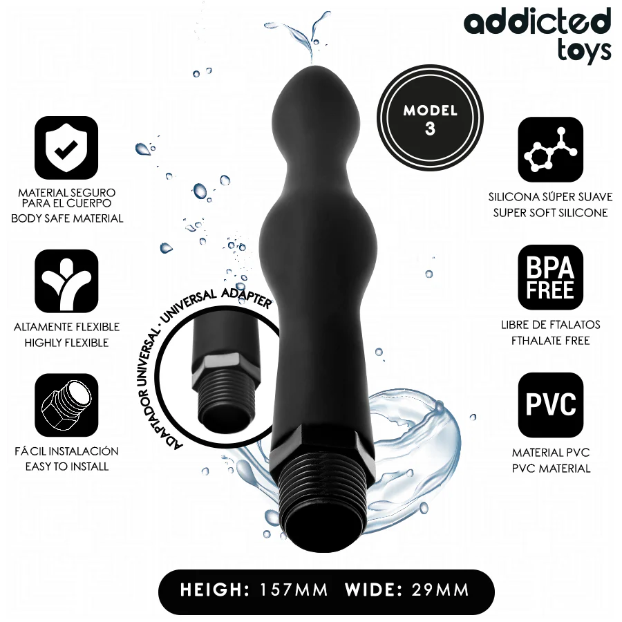 ADDICTED TOYS - LIMPADOR ANAL COM ADAPTADOR UNIVERSAL MODELO 3 - Image 2
