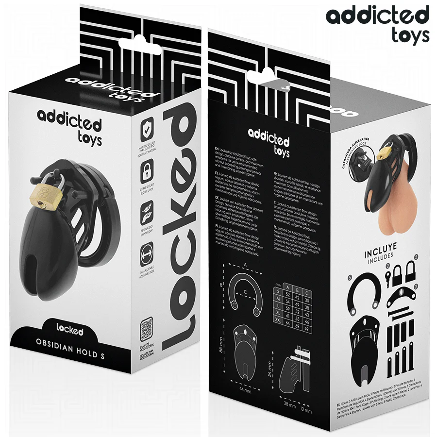 ADDICTED TOYS LOCKED - GAIOLA DE PÊNIS DE OBSIDIANA TAMANHO S - Image 6