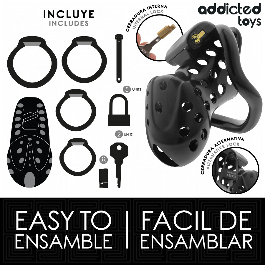 ADDICTED TOYS LOCKED - GAIOLA DE PÊNIS OCO COM CORRENTE 10,5 CM - Image 4