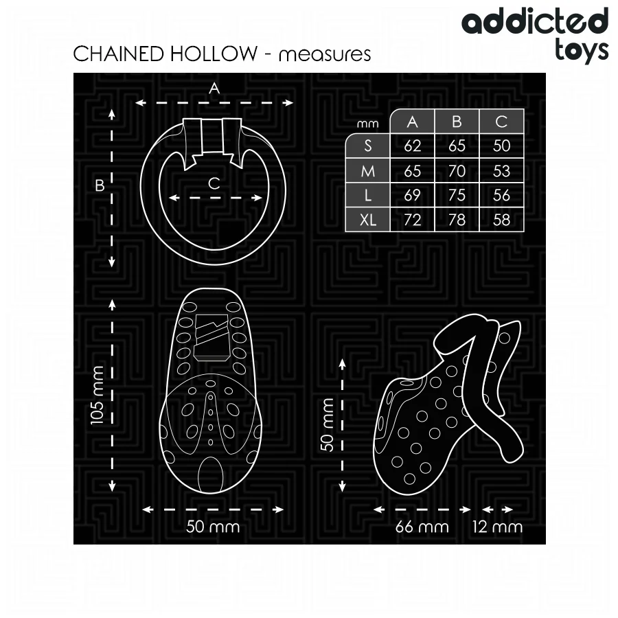 ADDICTED TOYS LOCKED - GAIOLA DE PÊNIS OCO COM CORRENTE 10,5 CM - Image 5