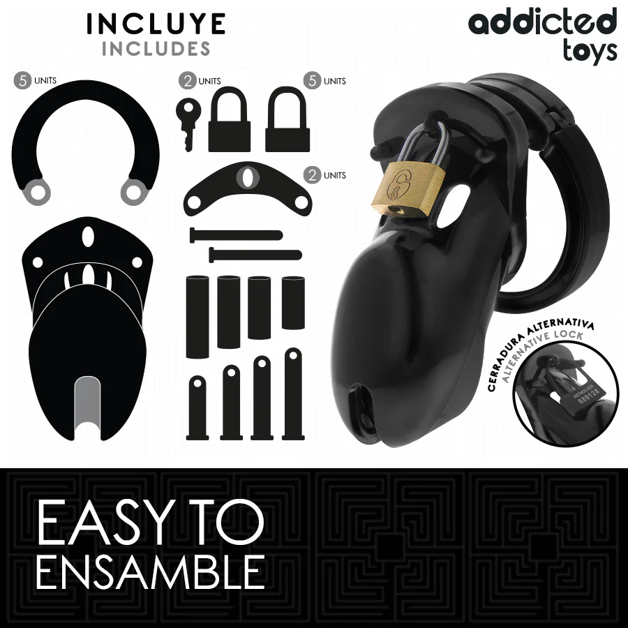 ADDICTED TOYS LOCKED - GAIOLA PARA PÊNIS FORBIDDEN VAULT 10 CM - Image 4