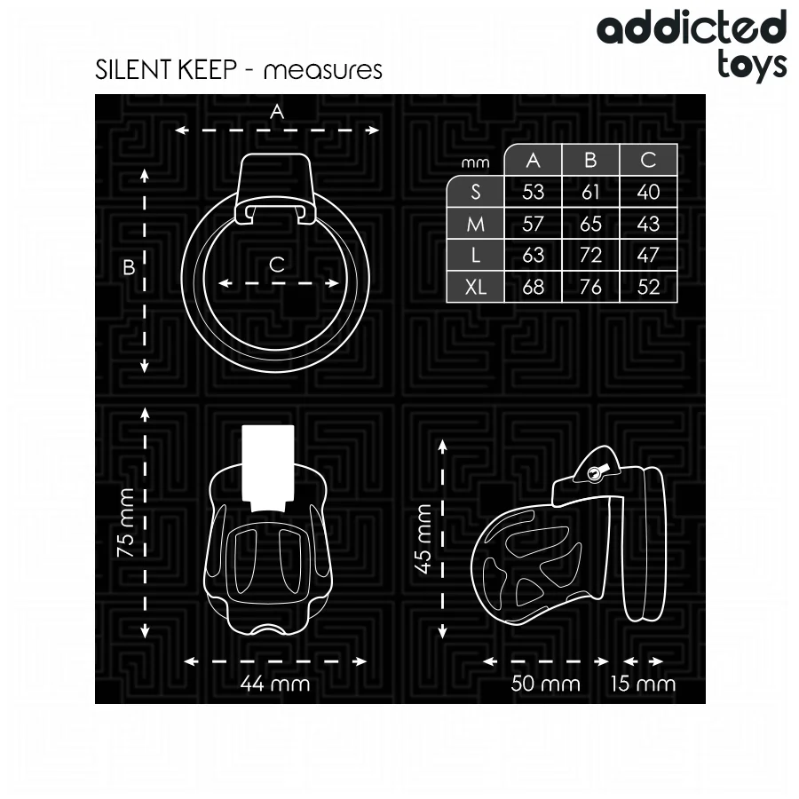ADDICTED TOYS LOCKED - GAIOLA PARA PÊNIS SILENT KEEP 7,5 CM - Image 5