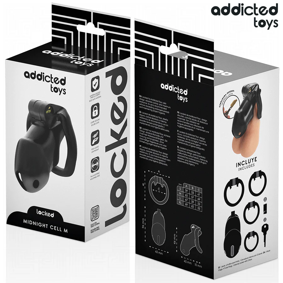 ADDICTED TOYS LOCKED - GAIOLA PENIANA MINDNIGHT CELL, TAMANHO M - Image 6
