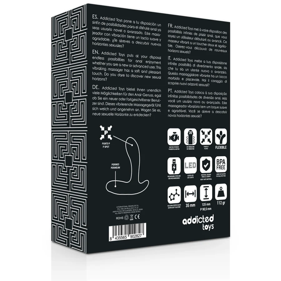 ADDICTED TOYS - MASSAGER ANAL VIBRAO PRETA - Image 5