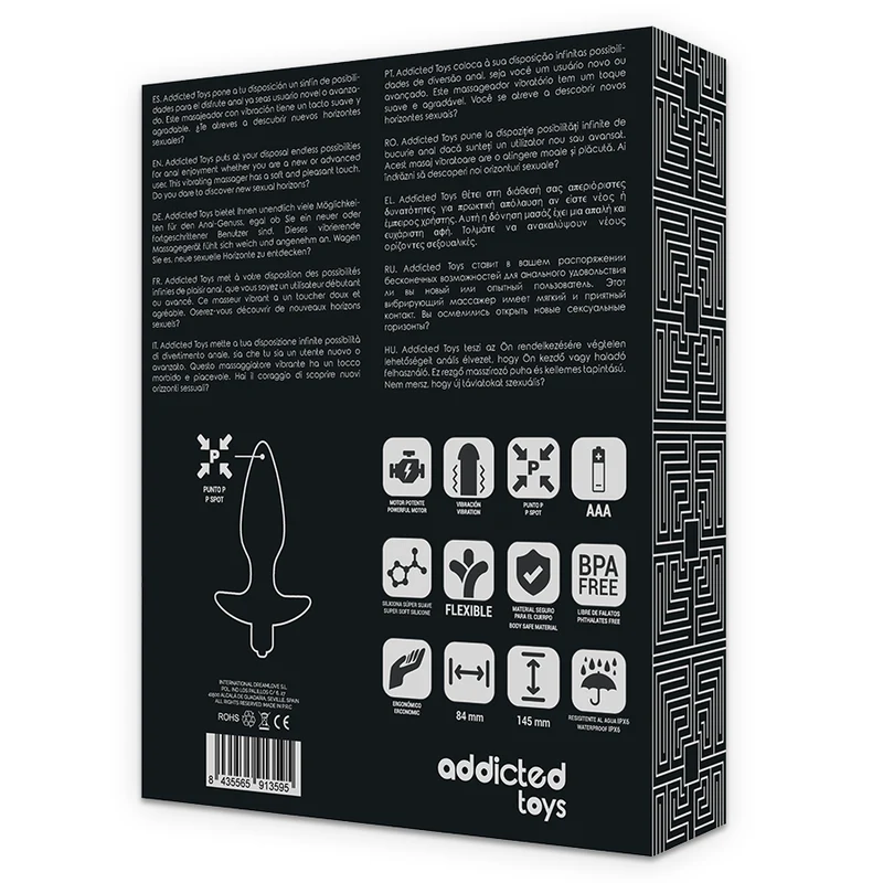 ADDICTED TOYS - MASSAGER PLUG ANAL COM VIBRAO PRETO - Image 7