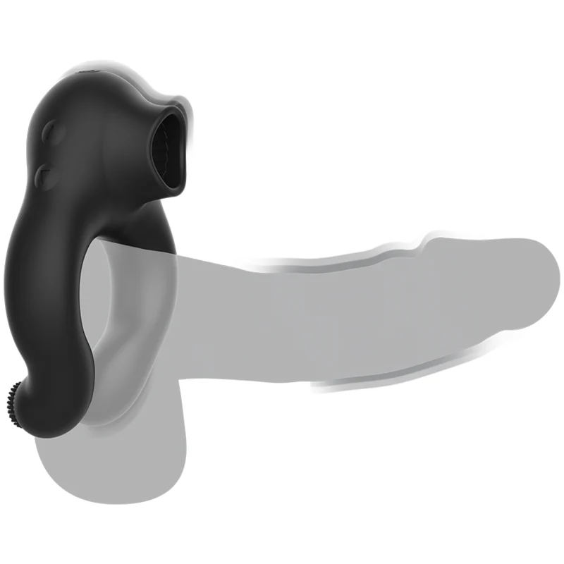 ARMONY - ANEL VIBRADOR DE SILICONE 3 MOTORES RECARREGÁVEIS PRETO - OURO - Image 3