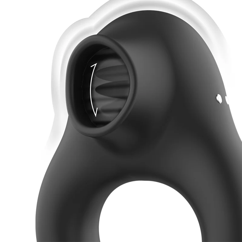 ARMONY - ANEL VIBRADOR DE SILICONE 3 MOTORES RECARREGÁVEIS PRETO - OURO - Image 4