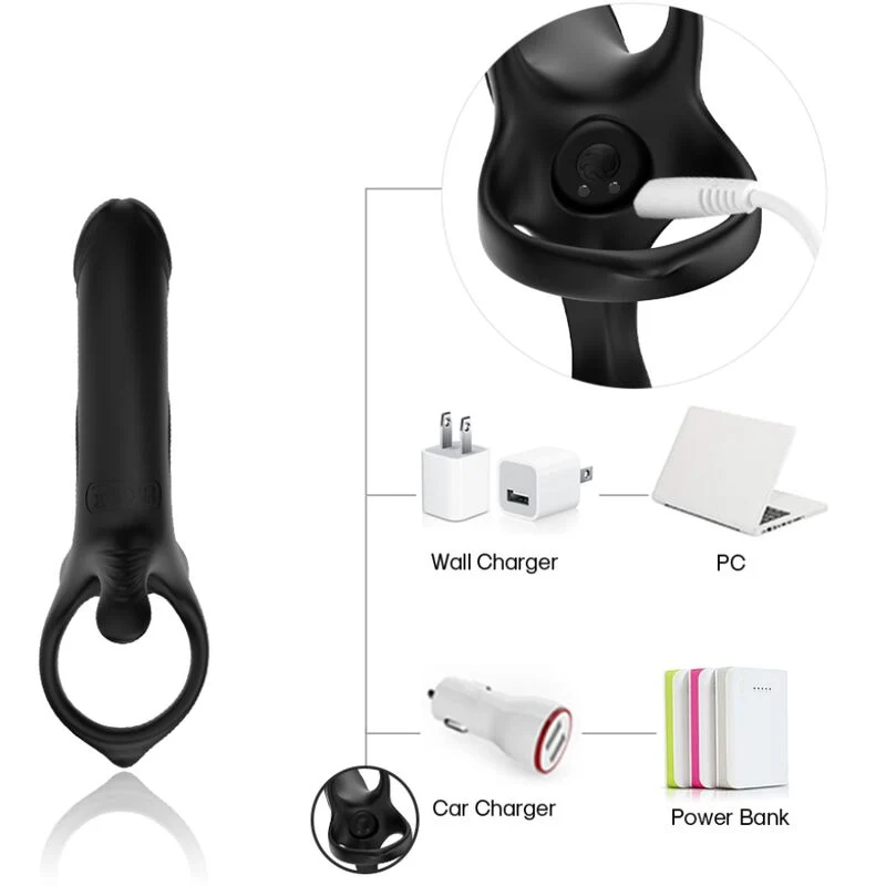 ARMONY - DILDO COM ANEL E VIBRADOR PRETO - Image 10