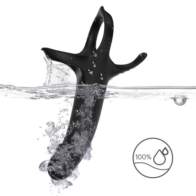 ARMONY - DILDO COM ANEL E VIBRADOR PRETO - Image 9