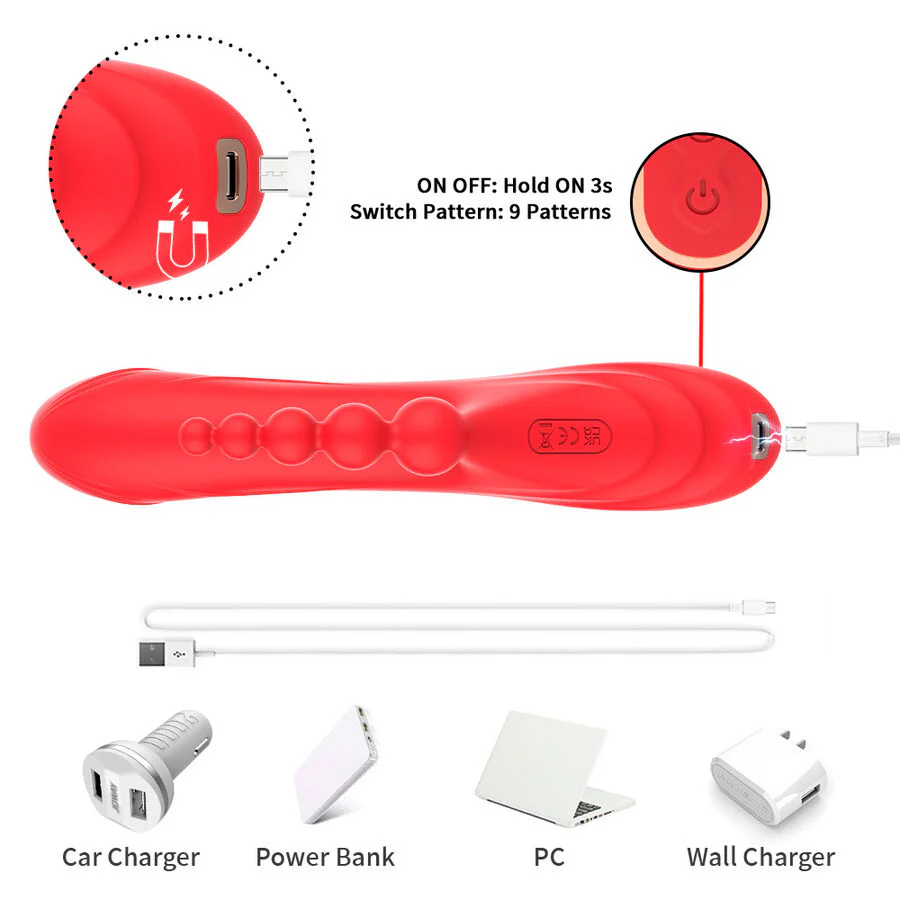 ARMONY - ESTIMULADOR DE PONTO G E CLITÓRIS VIBRADOR VERMELHO - Image 9