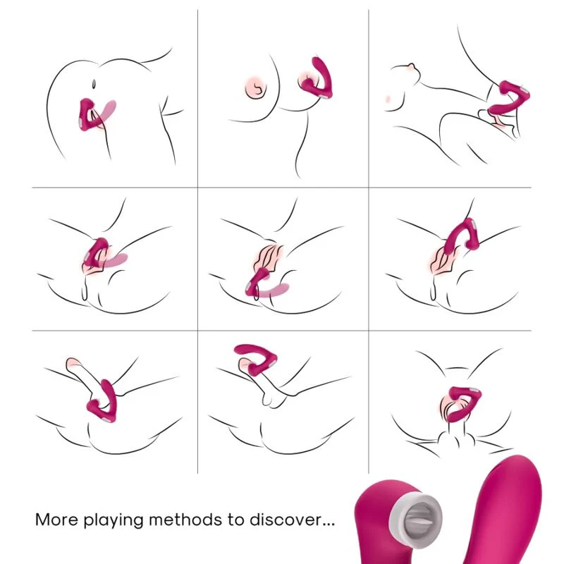 ARMONY - SECRETKISS LICKING CLITÓRIS VIBRATÓRIO E VIBRADOR CURVO FÚCSIA - Image 4