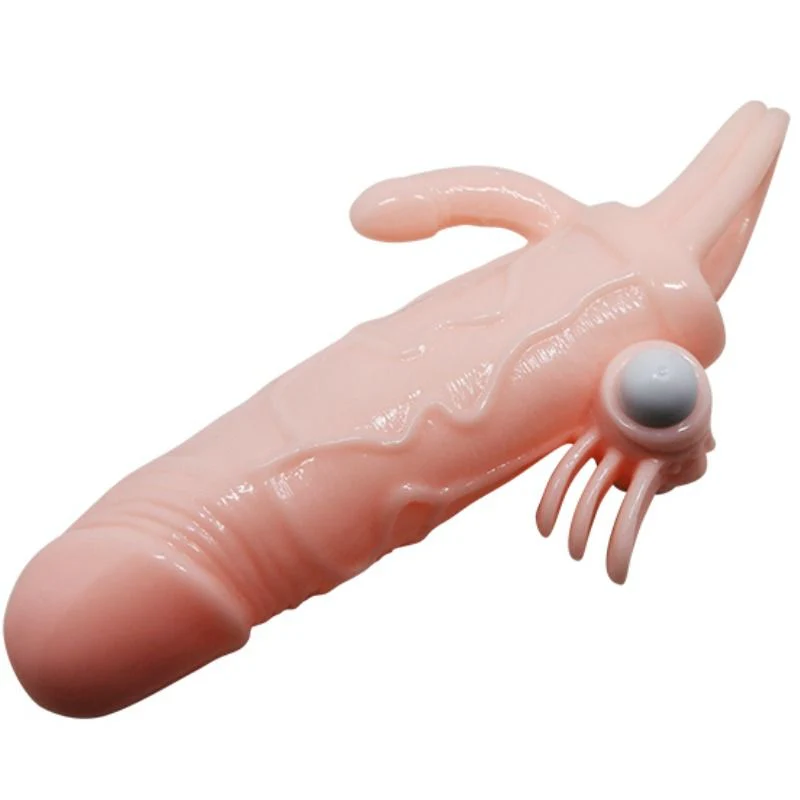 BAILE - CAPA PARA PÉNIS BRAVE MAN COM CARNE DE ESTIMULAÇÃO CLITÓRICA E ANAL 16.5 CM - Image 6