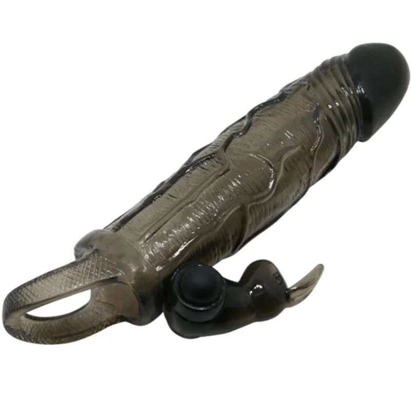 BAILE - CAPA PARA PÉNIS BRAVE MAN COM COELHO PRETO 16.5 CM - Image 4