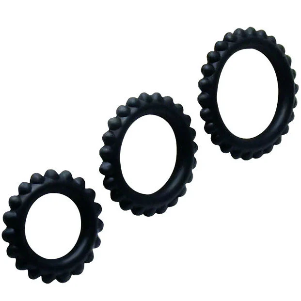 BAILE - CONJUNTO TITAN 3PCS ANEL PARA GALO PRETO 2.8 + 2.4 + 1.9 CM - Image 3