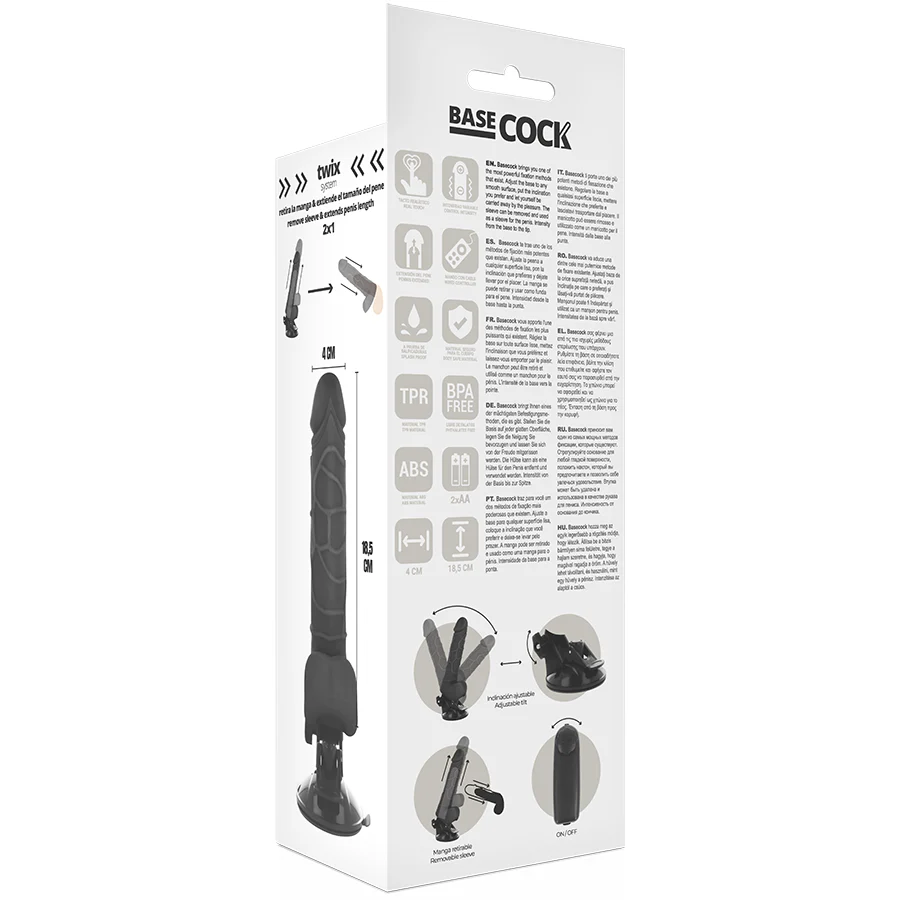 BASECOCK - VIBRADOR DE CONTROLE REMOTO NATURAL REALISTA 18.5 CM -O- 4CM - Image 9