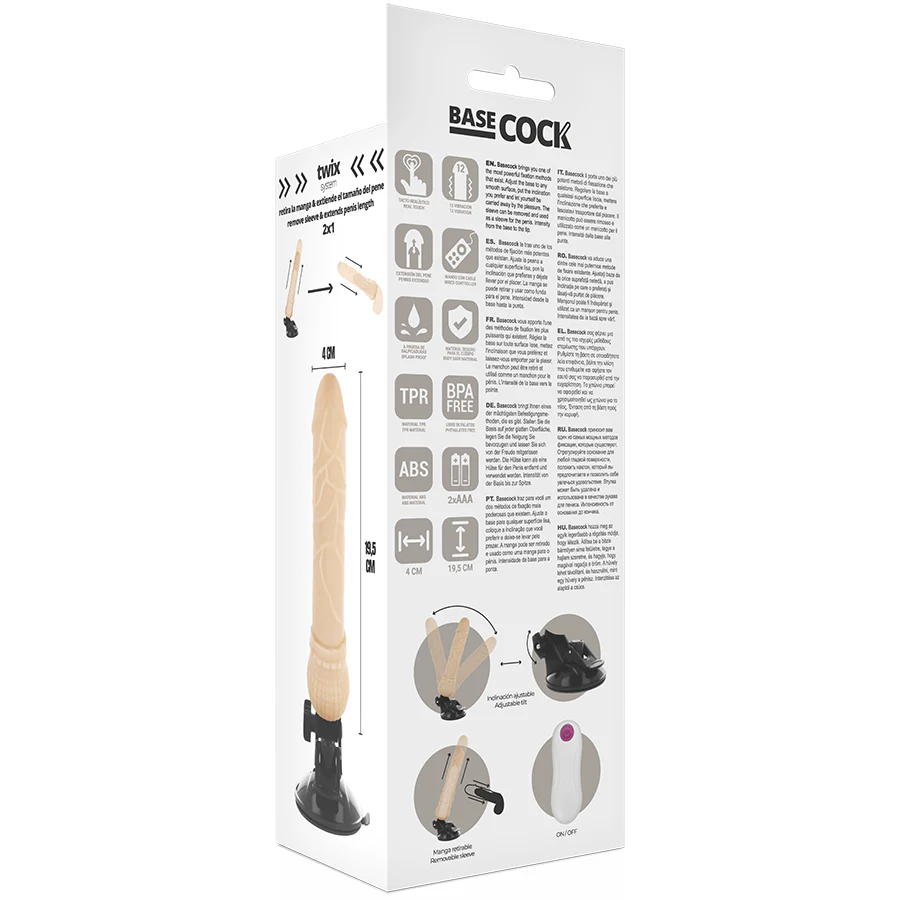 BASECOCK - VIBRADOR DE CONTROLE REMOTO NATURAL REALISTA 19.5 CM -O- 4 CM - Image 15