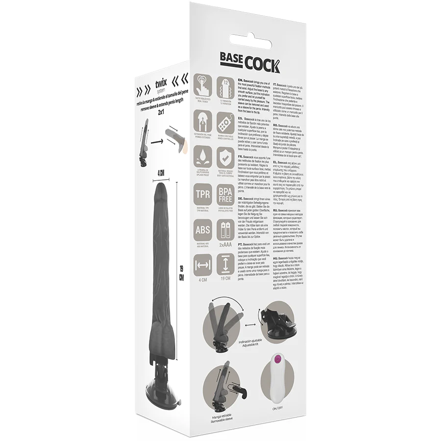BASECOCK - VIBRADOR DE CONTROLE REMOTO NATURAL REALISTA 19 CM -O- 4 CM - Image 20