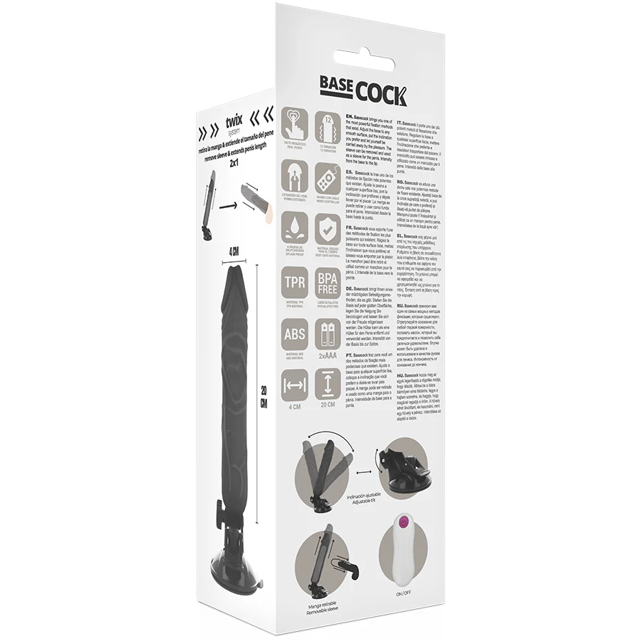 BASECOCK - VIBRADOR DE CONTROLE REMOTO NATURAL REALISTA 20 CM -O- 4 CM - Image 20