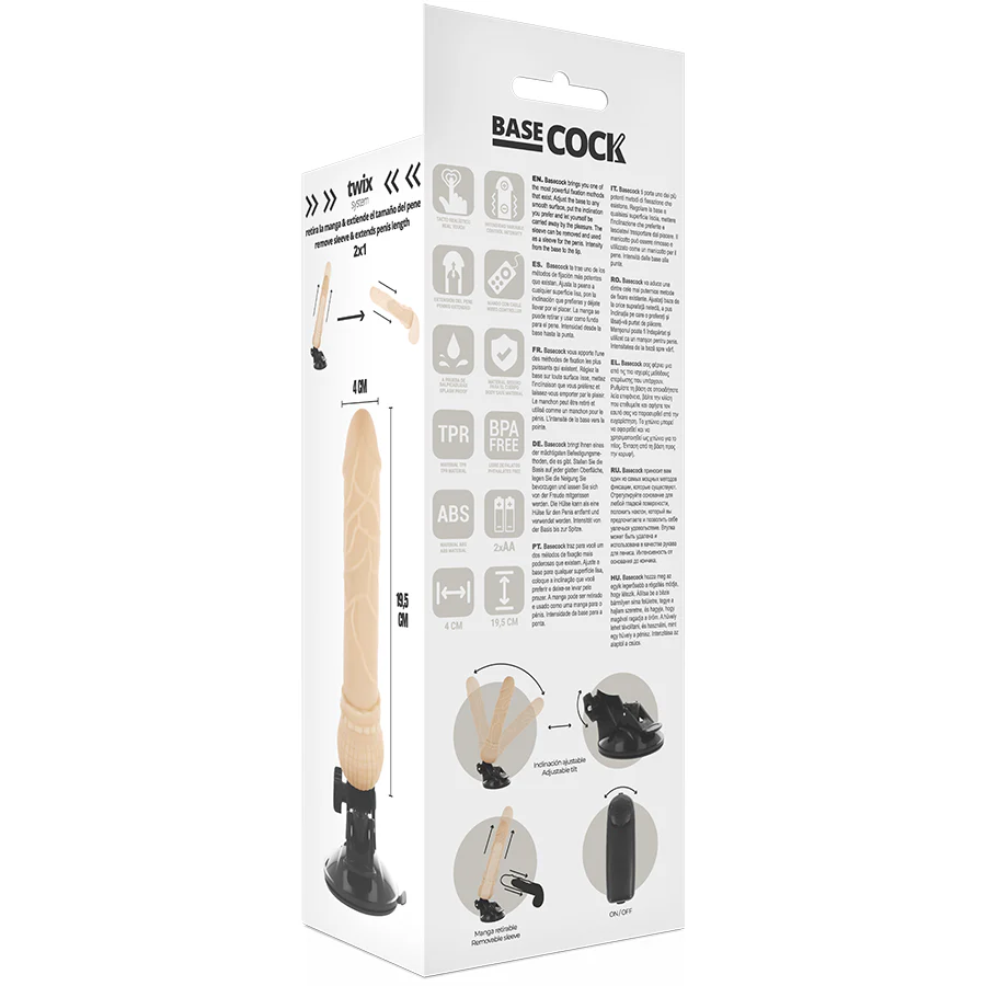 BASECOCK - VIBRADOR DE CONTROLE REMOTO NATURAL REALISTA BASECOCK 19,5 CM - Image 3