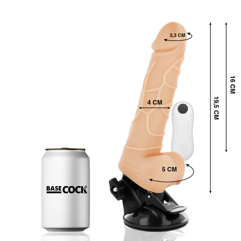 BASECOCK - VIBRADOR REALISTA CONTROLE REMOTO NATURAL COM TESTÍCULOS 19.5 CM -O- 4 CM - Image 12