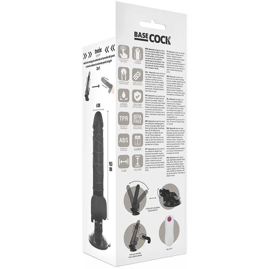 BASECOCK - VIBRADOR REALISTA CONTROLE REMOTO NATURAL COM TESTÍCULOS 19.5 CM -O- 4 CM - Image 9