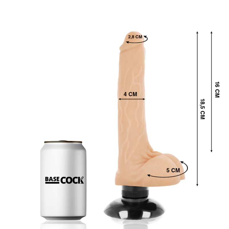 BASECOCK - VIBRADOR REALÍSTICO 2-1 NATURAL 18.5 CM -O- 4 CM - Image 4