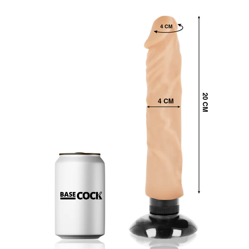 BASECOCK - VIBRADOR REALÍSTICO 2-1 NATURAL 20 CM -O- 4 CM - Image 5
