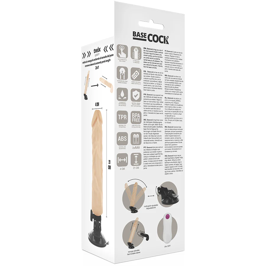 BASECOCK - VIBRADOR REALÍSTICO CONTROLE REMOTO NATURAL 21 CM -O- 4 CM - Image 15
