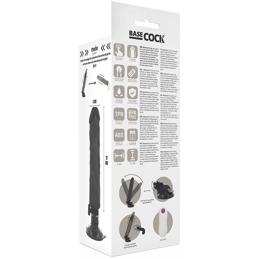 BASECOCK - VIBRADOR REALÍSTICO CONTROLE REMOTO NATURAL 21 CM -O- 4 CM - Image 8