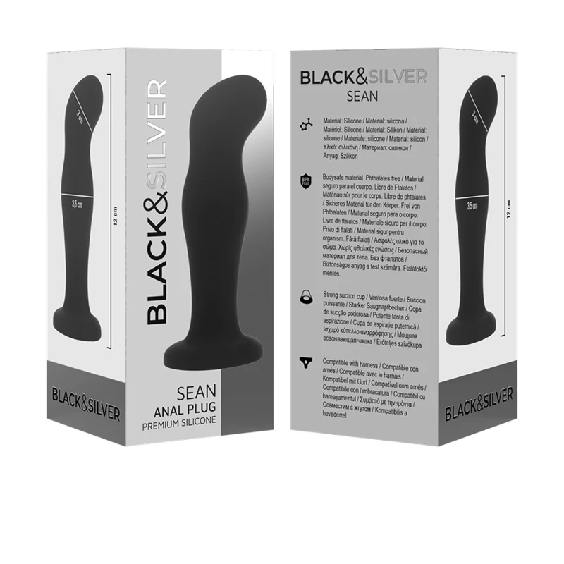BLACK&SILVER - SEAN PLUG ANAL PREMIUM SILICONE PRETO - Image 5