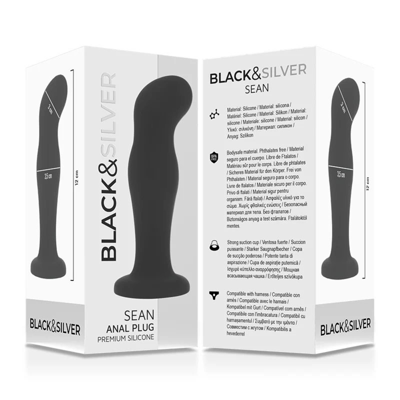 BLACK&SILVER - SEAN PLUG ANAL PREMIUM SILICONE PRETO - Image 6
