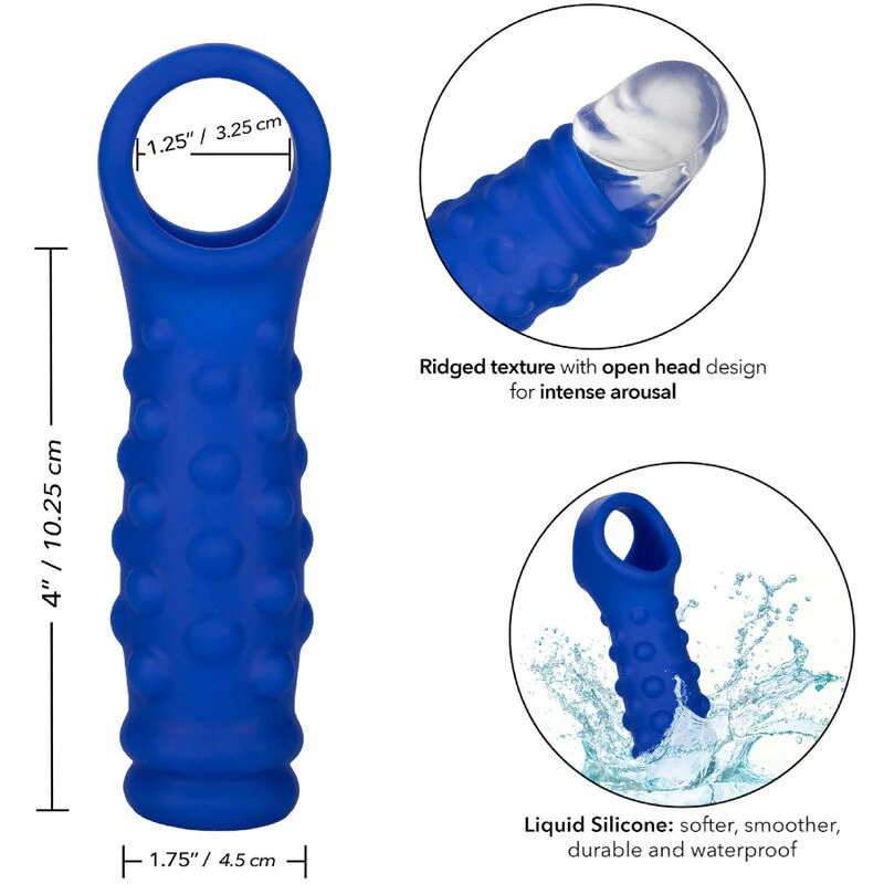 CALEXOTICS - ADMIRAL CAPA PARA PÊNIS COM FRISAS SILICONE LÍQUIDO AZUL - Image 4