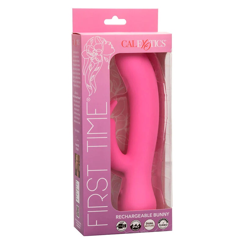 CALEXOTICS - FIRST TIME VIBRADOR COELHO RECARREGÁVEL ROSA - Image 10