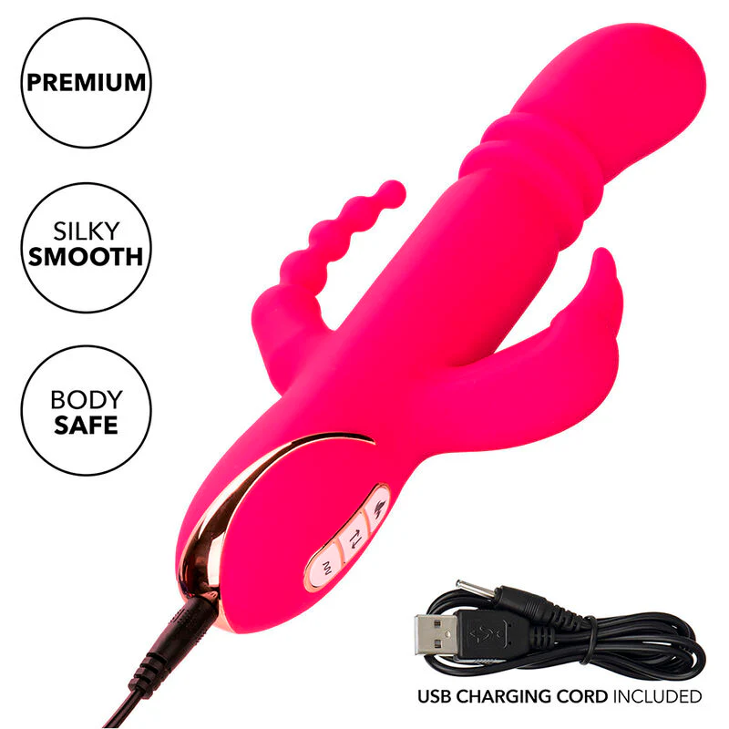 CALEXOTICS - JACK FANTASY VIBRADOR TRIPLO AQUECIDO COELHO ROSA - Image 8
