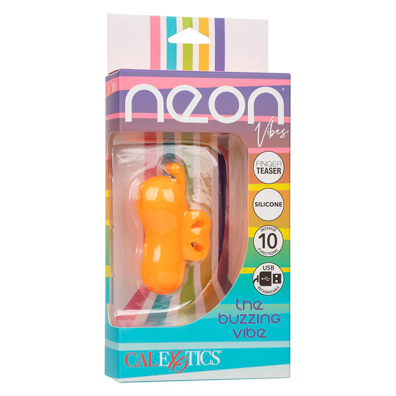 CALEXOTICS - NEON VIBES BUZZING VIBE O ESTIMULADOR DE DEDO 10 VIBRAÇÕES LARANJA - Image 11