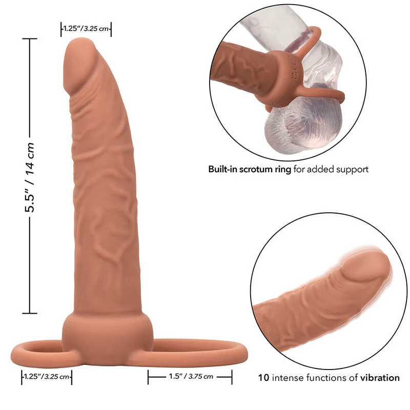 CALEXOTICS - PERFORMANCE MAXX RECARREGVEL DUPLO PENETRADOR PELE MARROM - Image 13