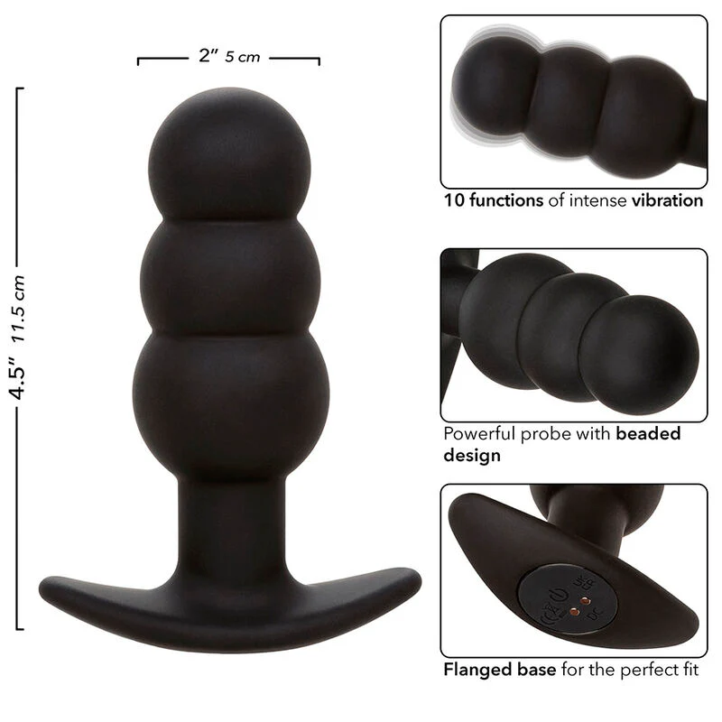 CALEXOTICS - ROCK BOTTOM PLUG ANAL COM ESFERAS 10 VIBRAÇÕES SILICONE PRETO - Image 7