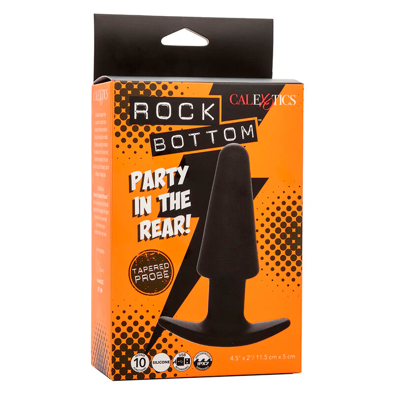 CALEXOTICS - ROCK BOTTOM PLUG ANAL CÔNICO 10 VIBRAÇÕES SILICONE PRETO - Image 10