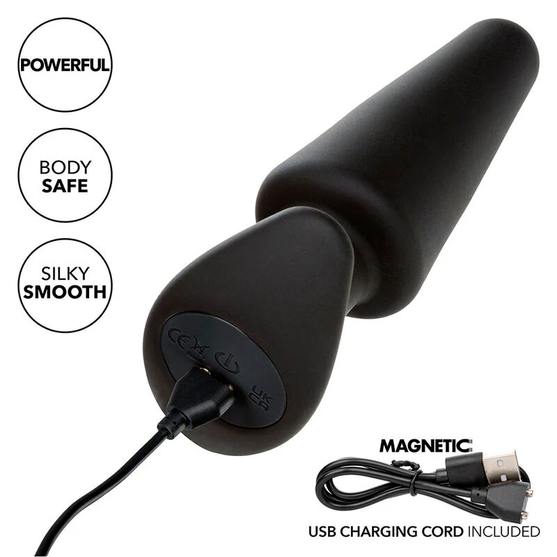 CALEXOTICS - ROCK BOTTOM PLUG ANAL CÔNICO 10 VIBRAÇÕES SILICONE PRETO - Image 8