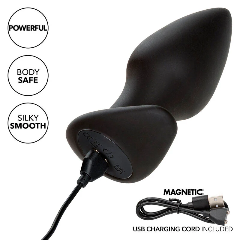 CALEXOTICS - ROCK BOTTOM PLUG ANAL PERFEITO 10 VIBRAÇÕES SILICONE PRETO - Image 8