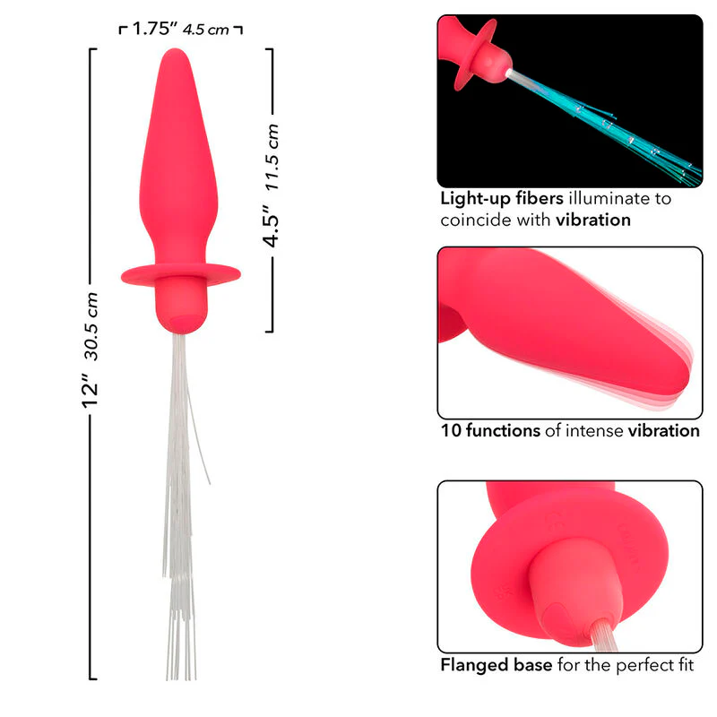 CALEXOTICS - SOUTHERN LIGHTS LIGHT UP ANAL PLUG 10 VIBRAÇÕES SILICONE ROSA - Image 6