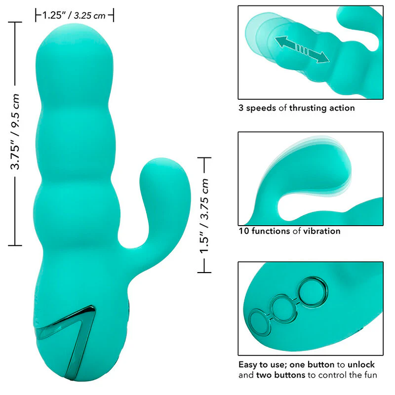 CALEXOTICS - VIBRADOR DEL MAR DIVA RABBIR AQUA GREEN POR CALIFORNIA DREAMING - Image 9