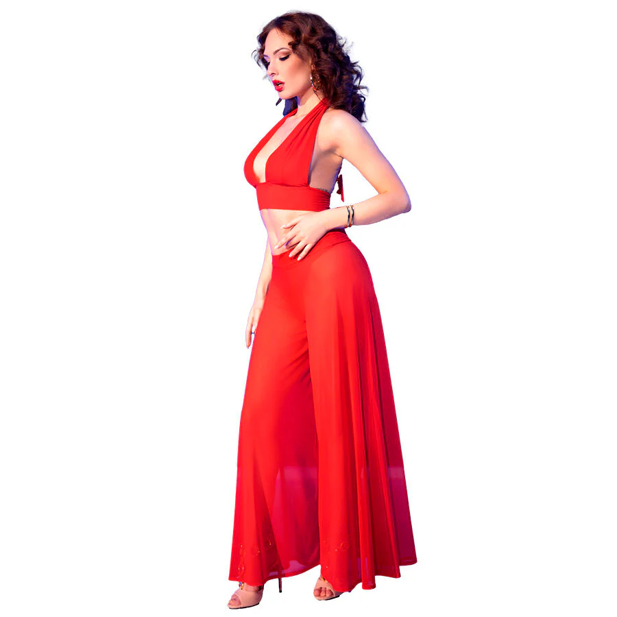 CHILIROSE - CR 4857 CONJUNTO DE BLUSA E CALÇA VERMELHA TAMANHO P - Image 3