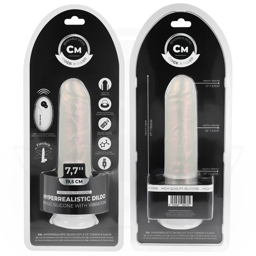 COCK MILLER - DILDO COM VENTOSA, LUZES E VIBRAÇÃO COM CONTROLE REMOTO BRANCO 19,5 CM - Image 5