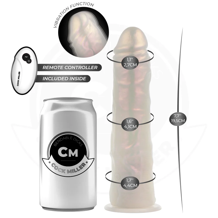 COCK MILLER - DILDO COM VENTOSA, LUZES E VIBRAÇÃO COM CONTROLE REMOTO BRANCO 19,5 CM - Image 7